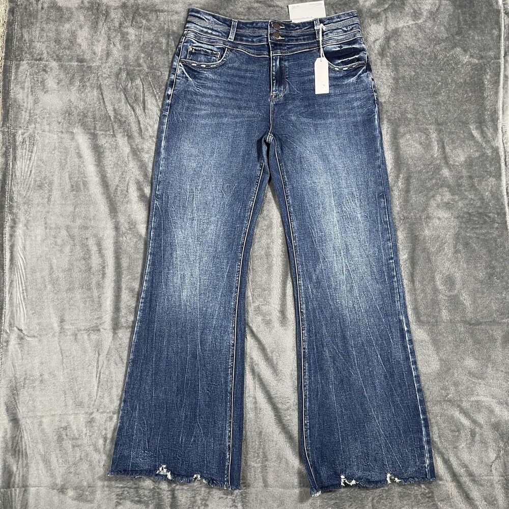 Petra 153 Sailor Button Front Jeans Womens 13/30 High Rise Wide Leg Denim